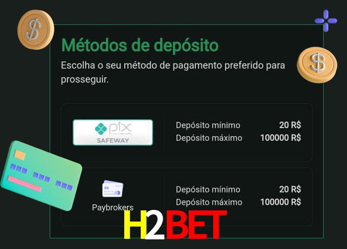 O cassino H2BETbet oferece uma grande variedade de métodos de pagamento